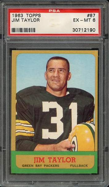 1963 TOPPS 87 JIM TAYLOR PSA EX-MT 6