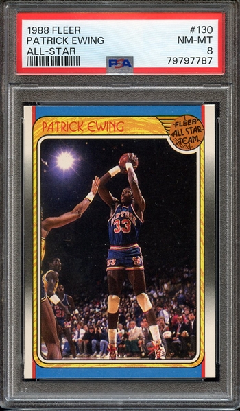 1988 FLEER 130 PATRICK EWING ALL-STAR PSA NM-MT 8