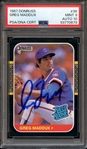 1987 DONRUSS 36 SIGNED GREG MADDUX PSA MINT 9 PSA/DNA AUTO 10