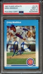 1987 FLEER UPDATE U68 SIGNED GREG MADDUX PSA MINT 9 PSA/DNA AUTO 10