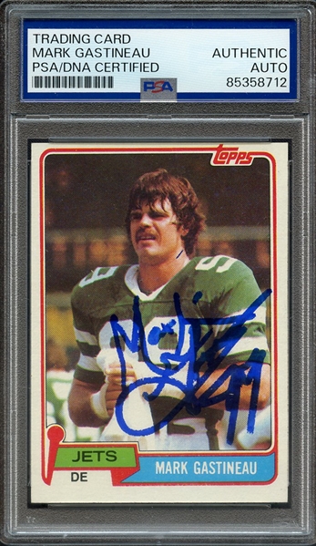 1981 TOPPS 342 SIGNED MARK GASTINEAU PSA/DNA AUTO AUTHENTIC