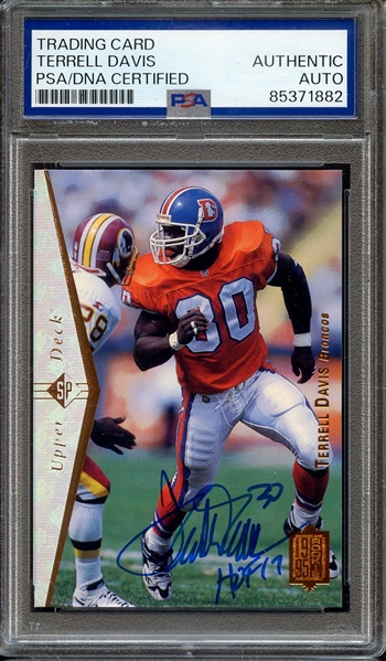 1995 SP 130 SIGNED TERRELL DAVIS PSA/DNA AUTO AUTHENTIC