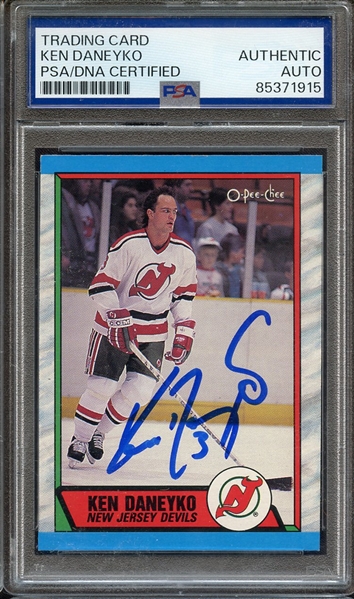 1989 O-PEE-CHEE 243 SIGNED KEN DANEYKO PSA/DNA AUTO AUTHENTIC