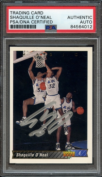 1992 UPPER DECK 220 SIGNED SHAQUILLE O'NEAL PSA/DNA AUTO AUTHENTIC