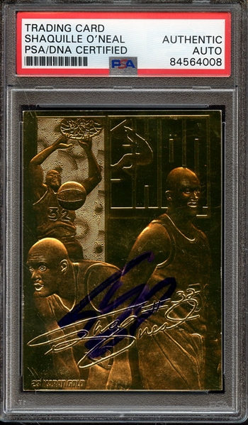 1996 CLASSIC 23 KARAT GOLD SIGNED SHAQUILLE O'NEAL PSA/DNA AUTO AUTHENTIC