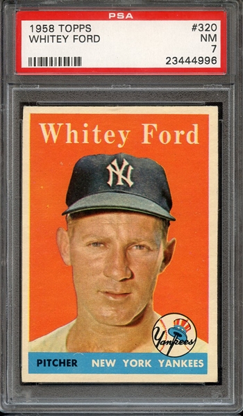 1958 TOPPS 320 WHITEY FORD PSA NM 7