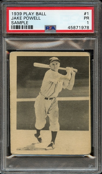 1939 PLAY BALL SAMPLE 1 JAKE POWELL PSA PR 1