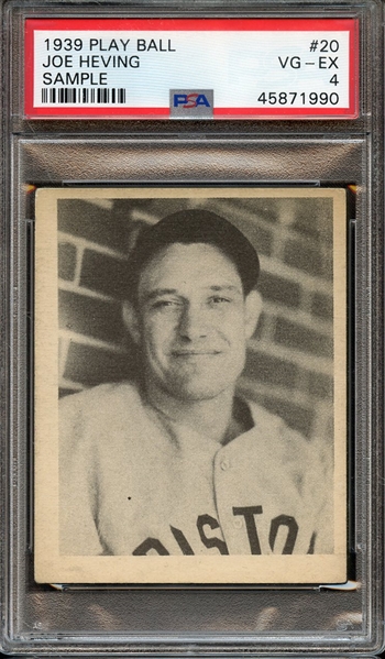 1939 PLAY BALL SAMPLE 20 JOE HEVING PSA VG-EX 4