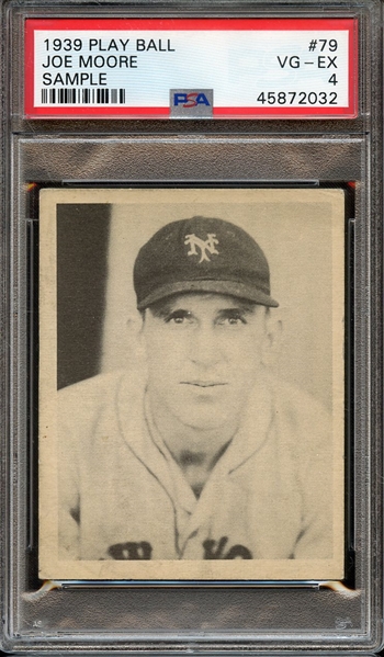 1939 PLAY BALL SAMPLE 79 JOE MOORE PSA VG-EX 4