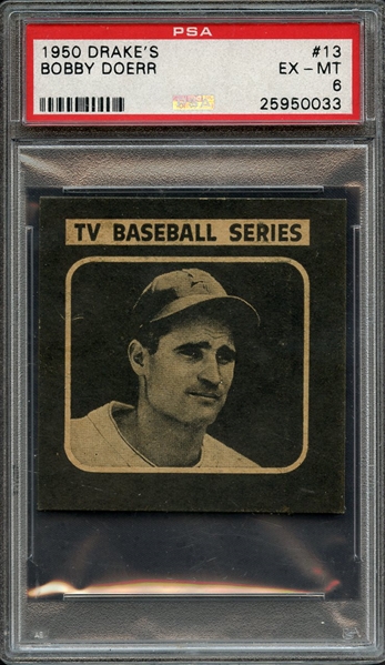 1950 DRAKES 13 BOBBY DOERR PSA EX-MT 6