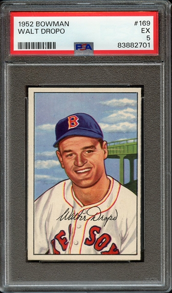 1952 BOWMAN 169 WALT DROPO PSA EX 5