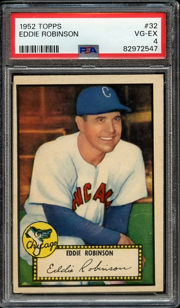 1952 TOPPS 32 EDDIE ROBINSON RED BACK PSA VG-EX 4