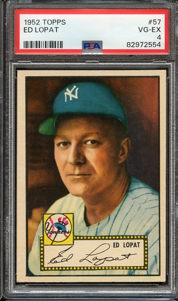 1952 TOPPS 57 ED LOPAT RED BACK PSA VG-EX 4