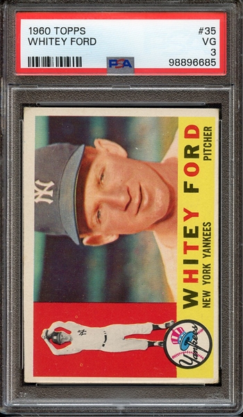 1960 TOPPS 35 WHITEY FORD PSA VG 3