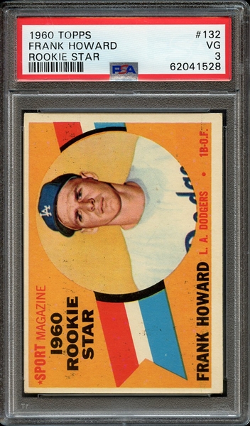 1960 TOPPS 132 FRANK HOWARD ROOKIE STAR PSA VG 3