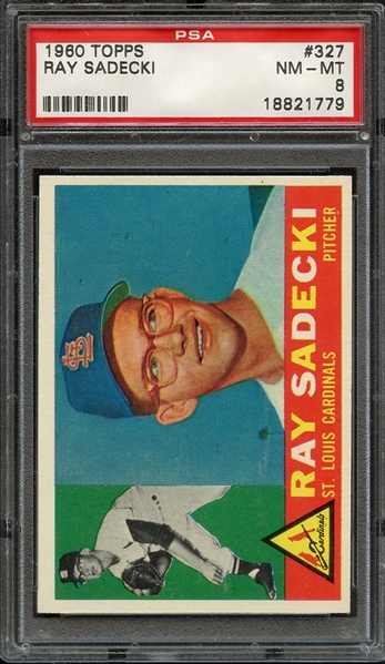 1960 TOPPS 327 RAY SADECKI PSA NM-MT 8