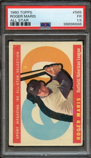 1960 TOPPS 565 ROGER MARIS ALL STAR PSA FR 1.5