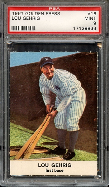 1961 GOLDEN PRESS 16 LOU GEHRIG PSA MINT 9