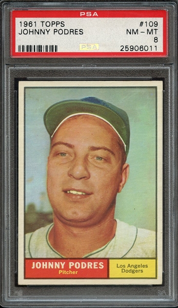 1961 TOPPS 109 JOHNNY PODRES PSA NM-MT 8