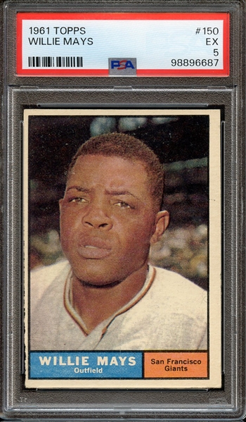 1961 TOPPS 150 WILLIE MAYS PSA EX 5