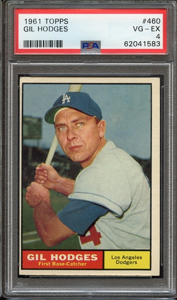 1961 TOPPS 460 GIL HODGES PSA VG-EX 4