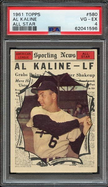 1961 TOPPS 580 AL KALINE ALL STAR PSA VG-EX 4