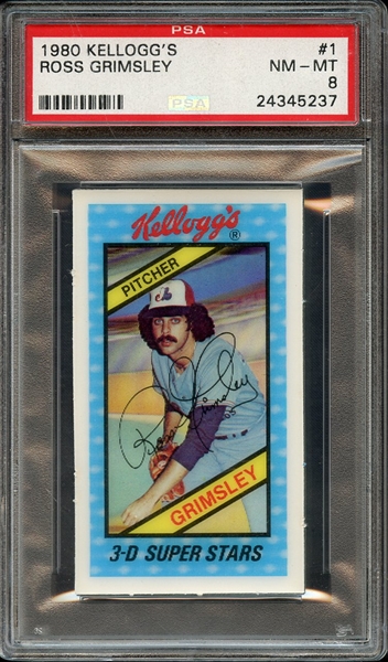 1980 KELLOGG'S 1 ROSS GRIMSLEY PSA NM-MT 8