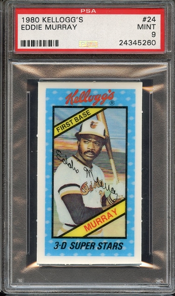 1980 KELLOGG'S 24 EDDIE MURRAY PSA MINT 9