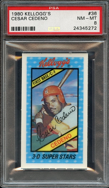 1980 KELLOGG'S 36 CESAR CEDENO PSA NM-MT 8