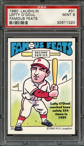 1980 LAUGHLIN FAMOUS FEATS 31 LEFTY O'DOUL PSA MINT 9