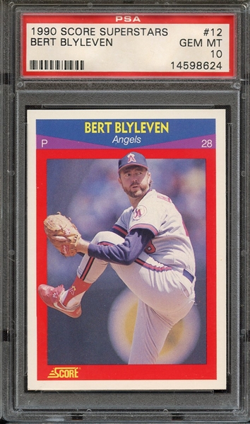 1990 SCORE SUPERSTARS 12 BERT BLYLEVEN PSA GEM MT 10