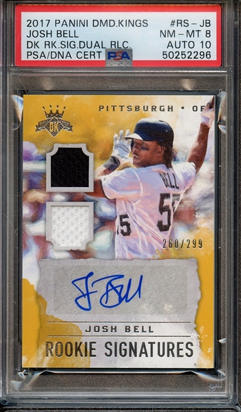 2017 PANINI DIAMOND KINGS ROOKIE SIGNATURES JOSH BELL PSA NM-MT 8 PSA/DNA AUTO 10