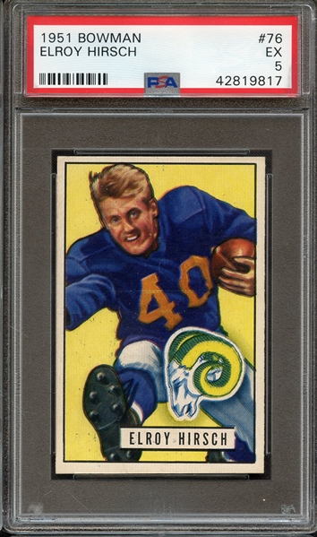 1951 BOWMAN 76 ELROY HIRSCH PSA EX 5