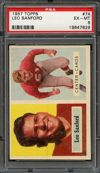 1957 TOPPS 74 LEO SANFORD PSA EX-MT 6