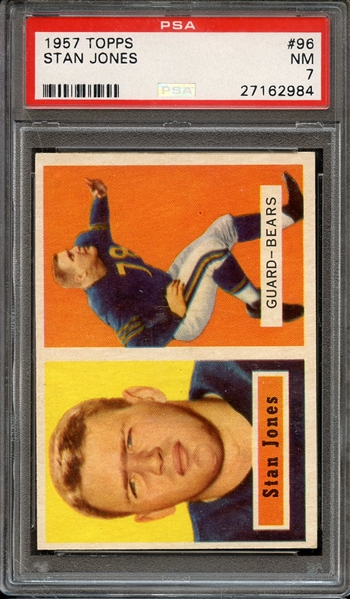 1957 TOPPS 96 STAN JONES PSA NM 7