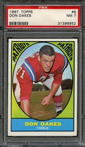 1967 TOPPS 8 DON OAKES PSA NM 7