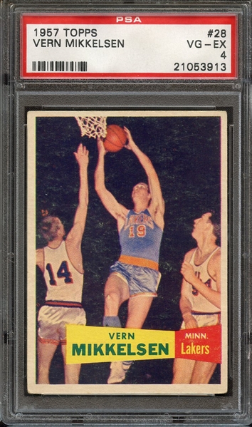 1957 TOPPS 28 VERN MIKKELSEN PSA VG-EX 4