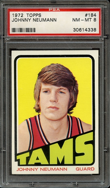 1972 TOPPS 184 JOHNNY NUEMANN PSA NM-MT 8