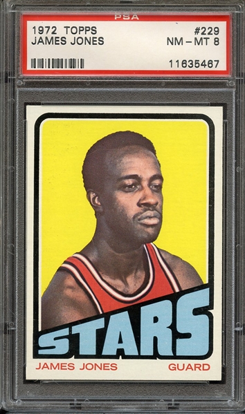 1972 TOPPS 229 JAMES JONES PSA NM-MT 8