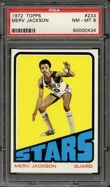 1972 TOPPS 233 MERV JACKSON PSA NM-MT 8