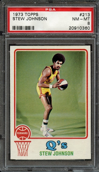 1973 TOPPS 213 STEW JOHNSON PSA NM-MT 8