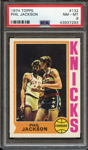 1974 TOPPS 132 PHIL JACKSON PSA NM-MT 8