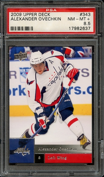 2009 UPPER DECK 343 ALEXANDER OVECHKIN PSA NM-MT+ 8.5