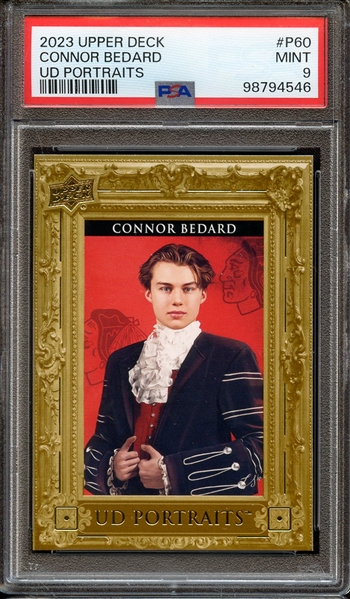 2023 UPPER DECK UD PORTRAITS P60 CONNOR BEDARD PSA MINT 9