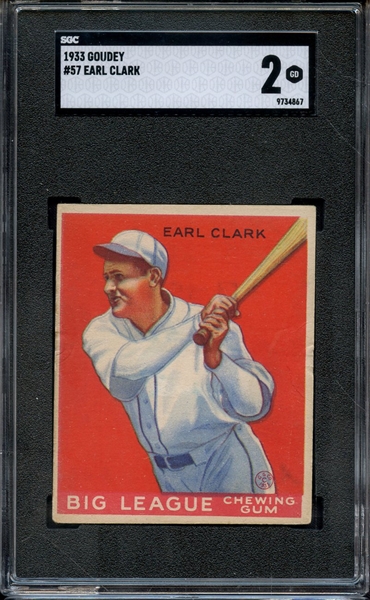 1933 GOUDEY 57 EARL CLARK SGC GOOD 2