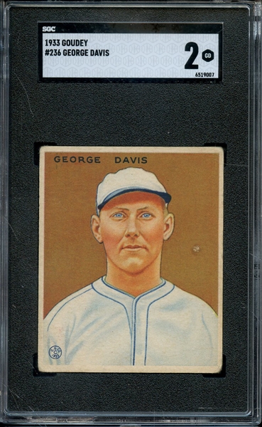 1933 GOUDEY 236 GEORGE DAVIS SGC GOOD 2