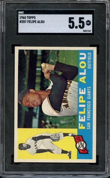 1960 TOPPS 287 FELIPE ALOU SGC EX+ 5.5