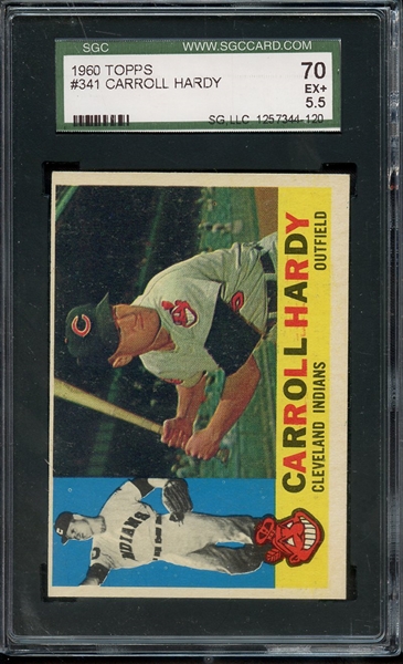 1960 TOPPS 341 CARROLL HARDY SGC EX+ 70 / 5.5