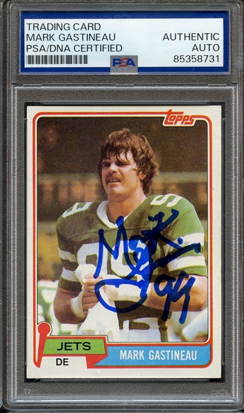 1981 TOPPS 342 SIGNED MARK GASTINEAU PSA/DNA AUTO AUTHENTIC