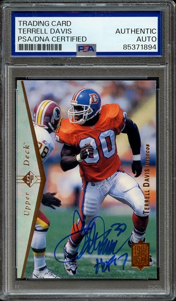 1995 SP 130 SIGNED TERRELL DAVIS PSA/DNA AUTO AUTHENTIC